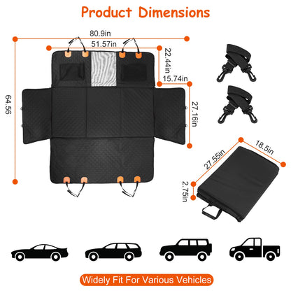 Dog Car Waterproof Back Seat Cover With Zipper Mesh Window