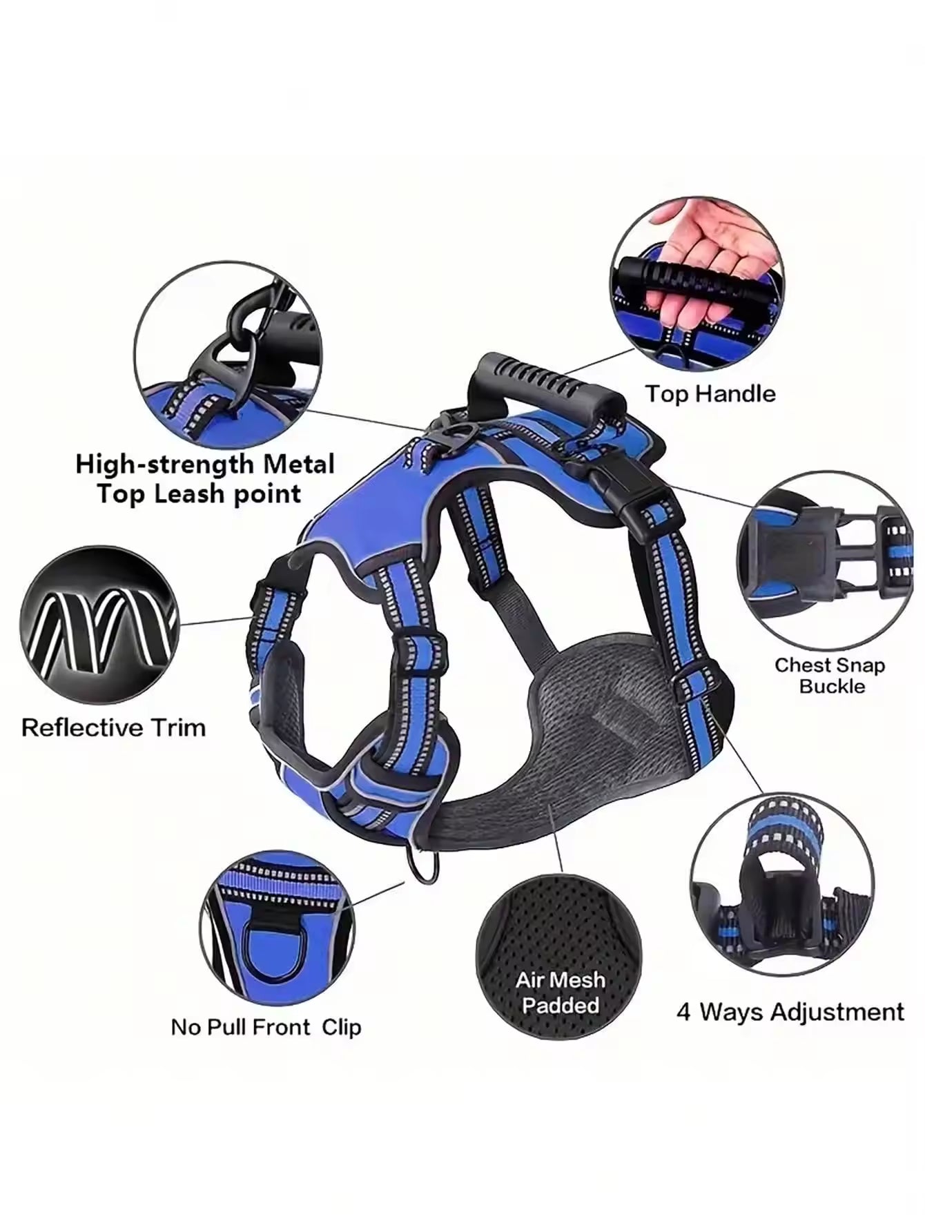 Dog Harness Strap Set, Car Seat Belt, Collapsible Bowl, Biodegradable Trash Bag Set For Dogs