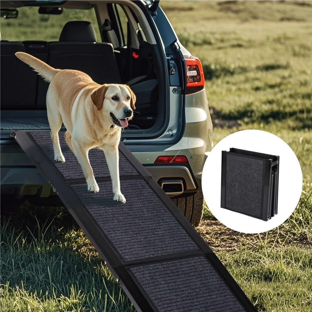 Wide Portable Dog Ramps For Large Dogs With Non-Slip Rug Surface Dog Car Ramp For SUV Car  Truck, Folding Dog Ramp Up To 250LBS