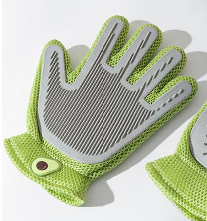 2-in-1 Pet Grooming Gloves & Brushes