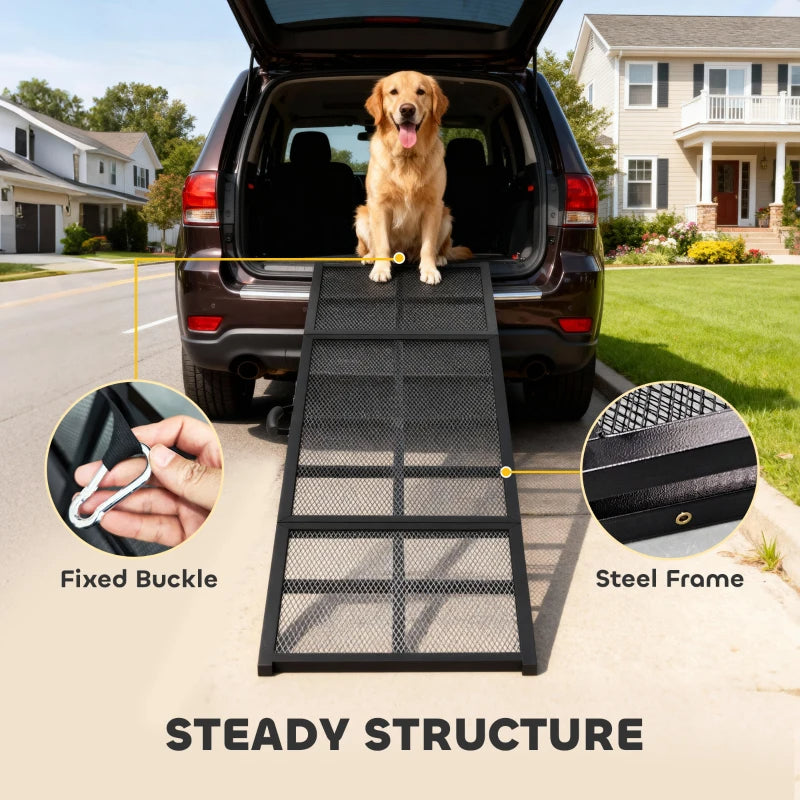 PawHut Dog Car Ramp,  Extra Long And Wide, Non-Slip Surface
