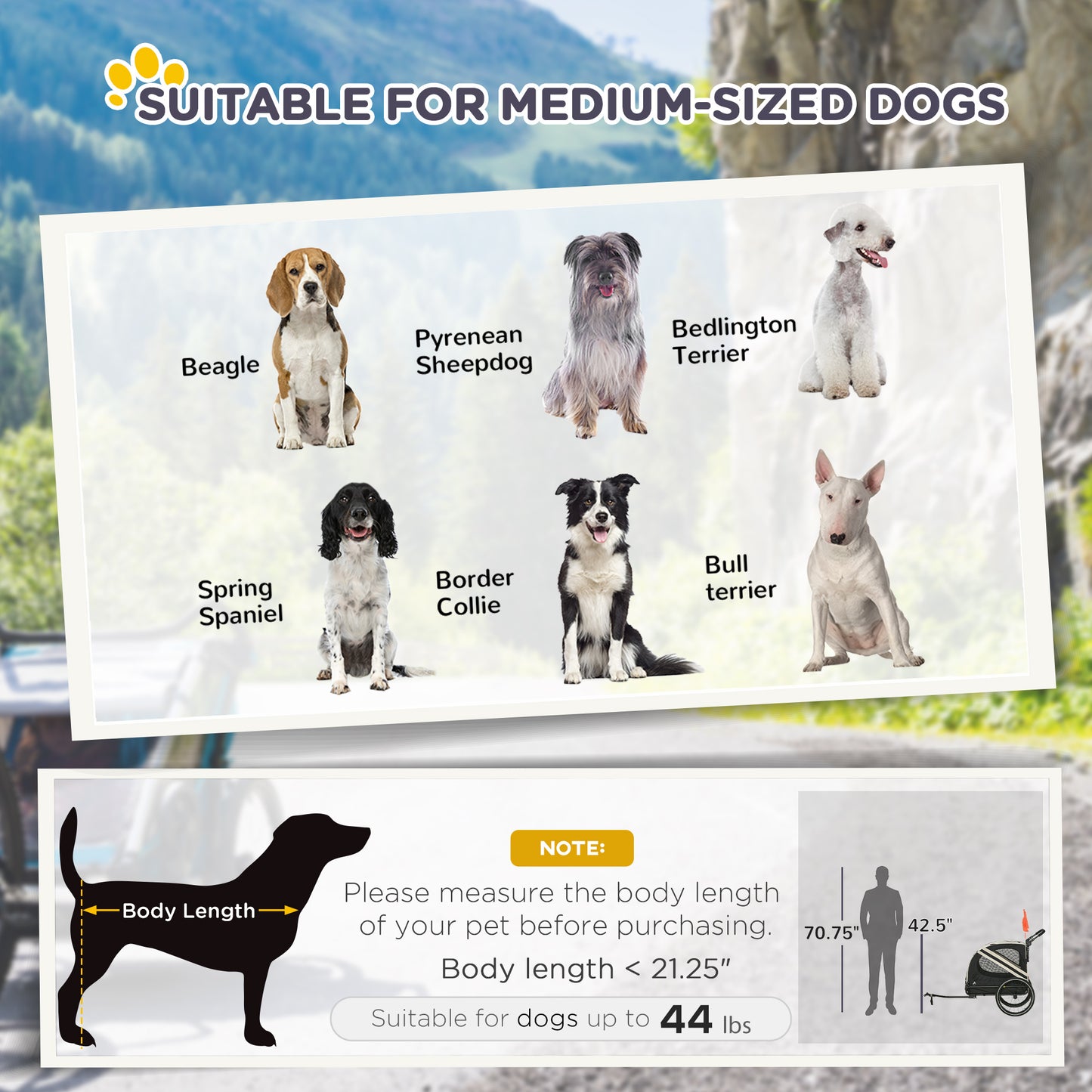 2-in-1 Pet Bike Trailer for Small Dogs
