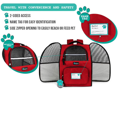 Deluxe Pet Carrier Backpack, Red