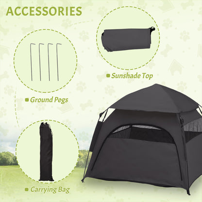Pop Up Dog Tent for Extra Large and Large Dogs with Carry Bag, for Beach, Backyard, Home, Dark Gray