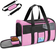 Pet Carrier Airline Approved, Cat Carriers for Medium Small Cats, Soft Dog Carriers for Dogs, TSA Approved Pet Carrier for Cats Dogs of 15 Lbs, Puppy Carrier,Pink