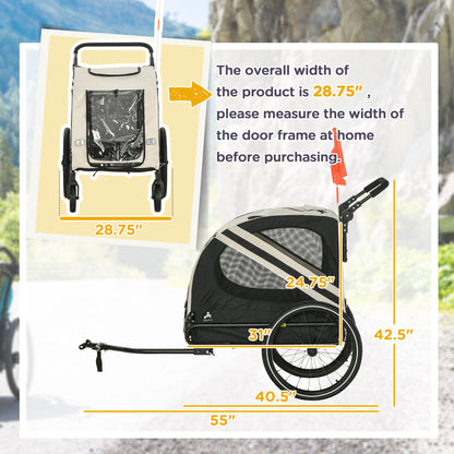 2-in-1 Pet Bike Trailer for Small Dogs
