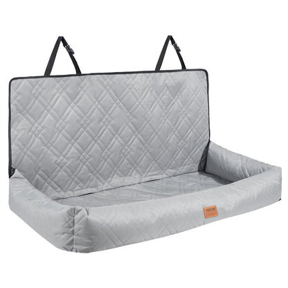 Dog Car Seat, Waterproof Dog Booster Seat For Car, Pet Car Seat With Clip-On Safety Leash, PP Cotton Filling, Dog Car Bed For Medium & Large Dog Up To 100 Lbs, Gray