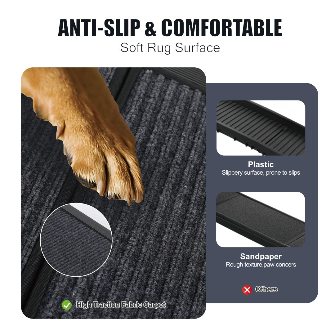 Wide Portable Dog Ramps For Large Dogs With Non-Slip Rug Surface Dog Car Ramp For SUV Car  Truck, Folding Dog Ramp Up To 250LBS