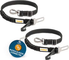 Elastic Dog Seat Belts for Cars, Pet Safety Harness, Adjustable Nylon Bungee, 2-Pack