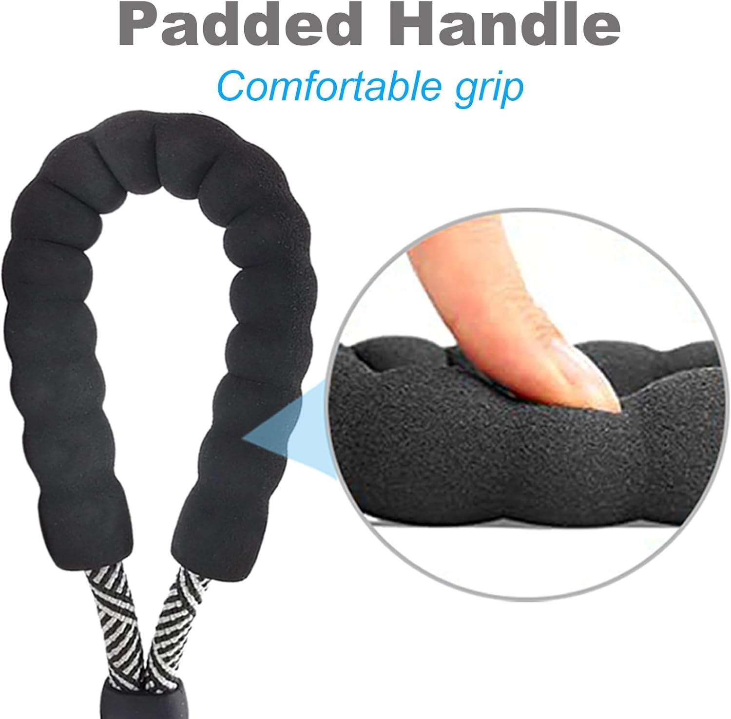Short Dog Leash- 18 Inch Traffic Rope Dog Leash with Padded Handle- 1/2” Strong Nylon Tab for Medium Large Dogs Training Walking (Black)