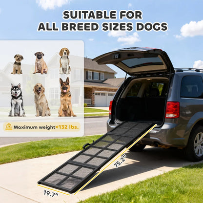 PawHut Dog Car Ramp,  Extra Long And Wide, Non-Slip Surface