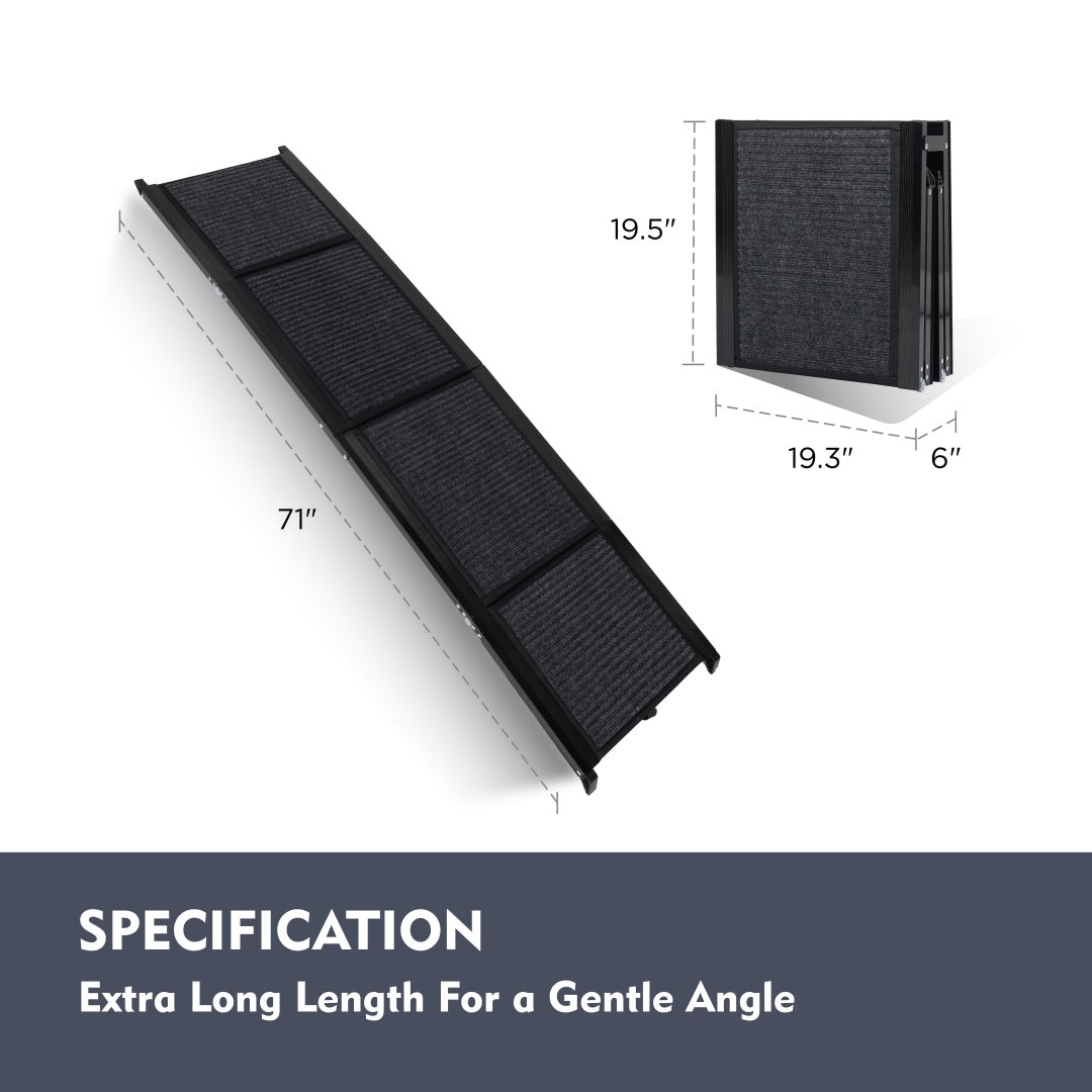 Wide Portable Dog Ramps For Large Dogs With Non-Slip Rug Surface Dog Car Ramp For SUV Car  Truck, Folding Dog Ramp Up To 250LBS