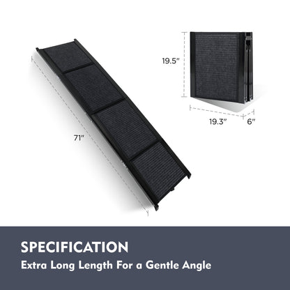 Wide Portable Dog Ramps For Large Dogs With Non-Slip Rug Surface Dog Car Ramp For SUV Car  Truck, Folding Dog Ramp Up To 250LBS