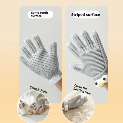 2-in-1 Pet Grooming Gloves & Brushes