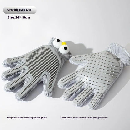 2-in-1 Pet Grooming Gloves & Brushes