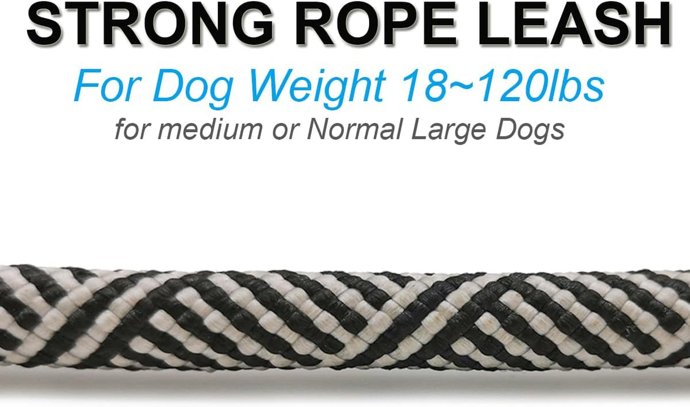Short Dog Leash- 18 Inch Traffic Rope Dog Leash with Padded Handle- 1/2” Strong Nylon Tab for Medium Large Dogs Training Walking (Black)
