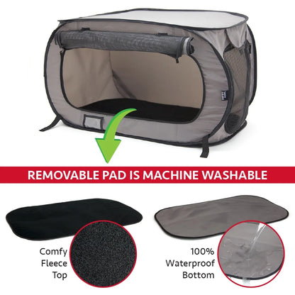 Medium Soft-Sided Pop-Open Cat & Dog Travel Kennel, Gray