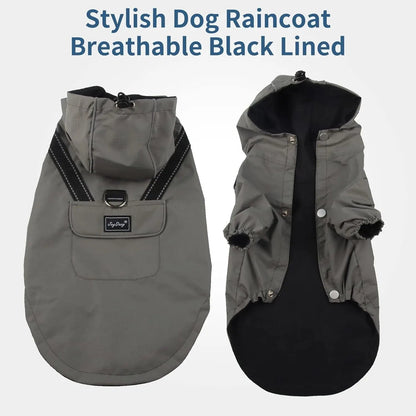 Outdoor Waterproof Dog Raincoat w/ Hood Reflective Sizes XS–XL in 4 Colors