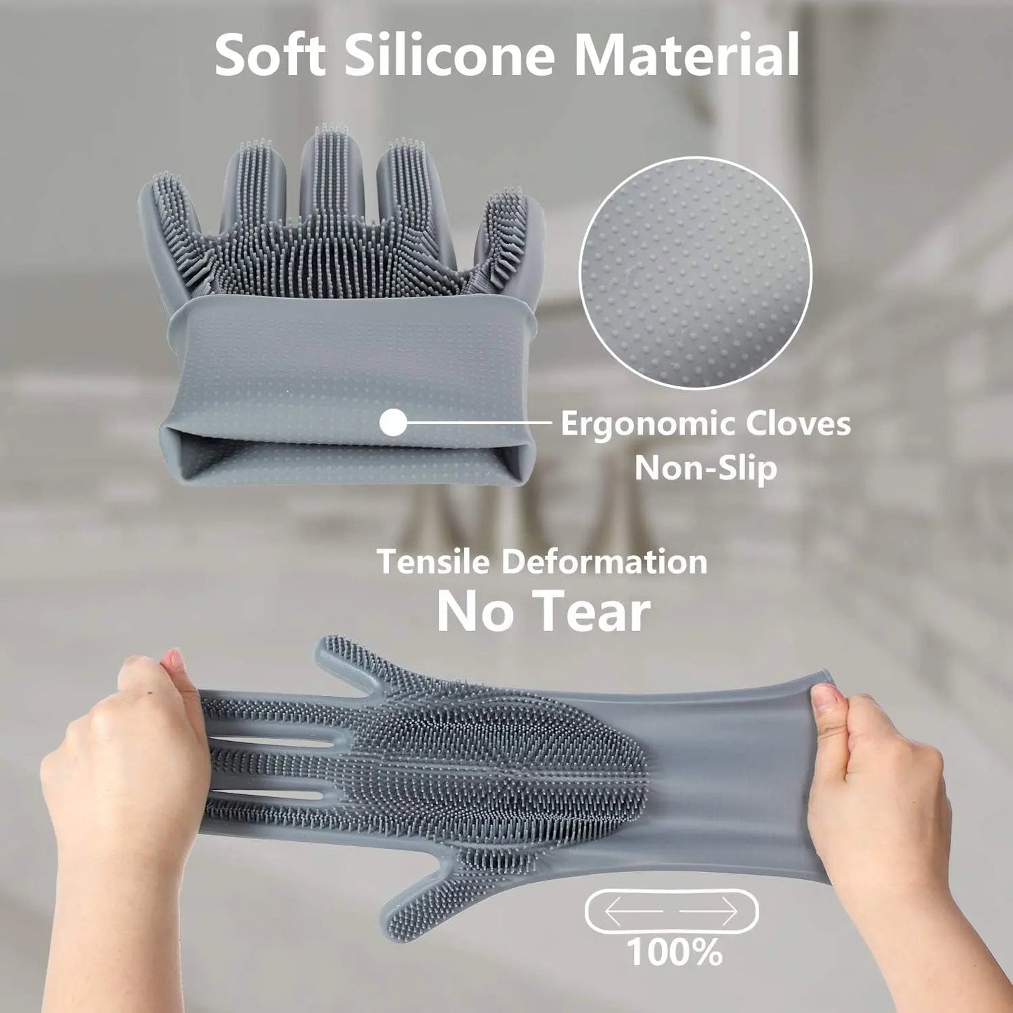 Pet Grooming Gloves – 5-Finger Deshedding & Bathing Brush Mitt for Dogs & Cats