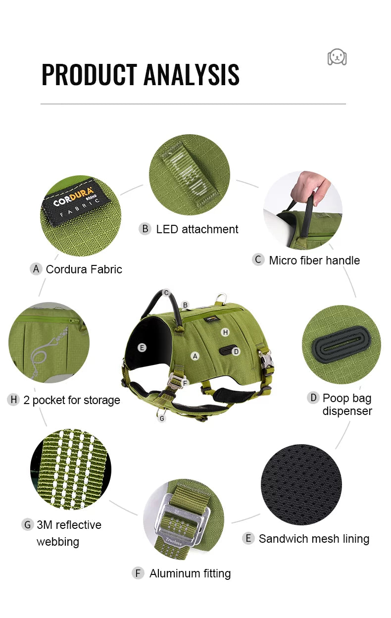 TrueLove Tactic Comfortable Cordura Adjust Dog Harness  Model Number:TLB2251