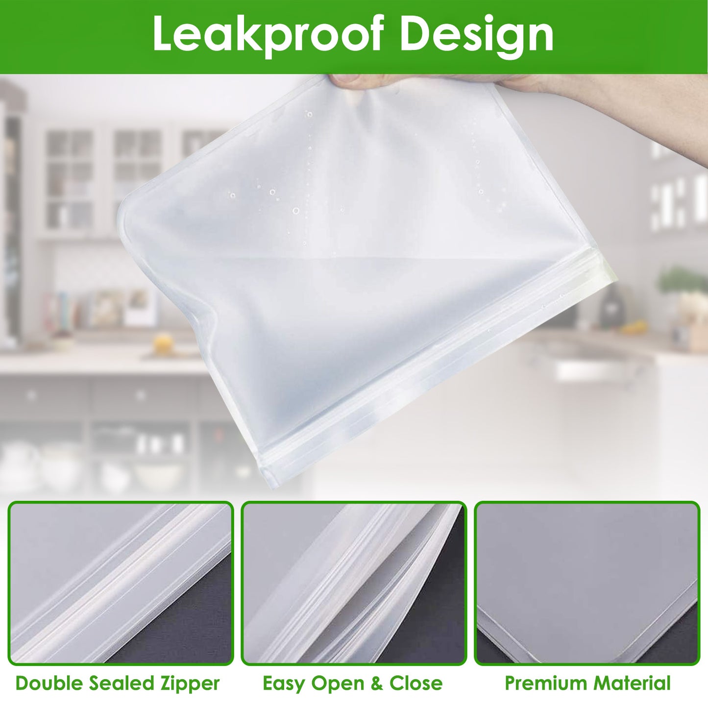 Reusable Food Storage Bags for Dog Food and Treats 20 Piece