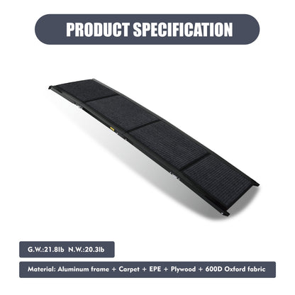 Wide Portable Dog Ramps For Large Dogs With Non-Slip Rug Surface Dog Car Ramp For SUV Car  Truck, Folding Dog Ramp Up To 250LBS