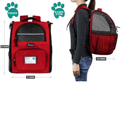 Deluxe Pet Carrier Backpack, Red