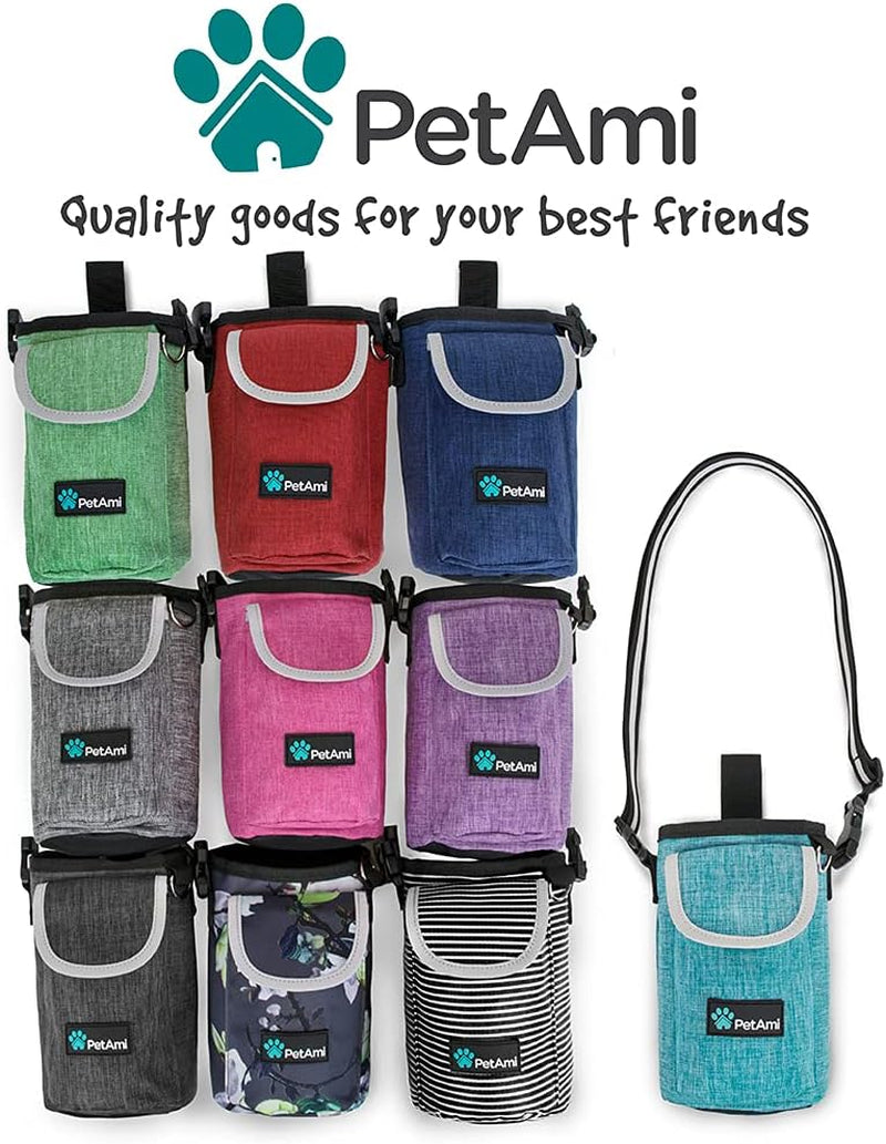 Dog Treat Pouch, Large Dog Training Treat Bag with Adjustable Waist Belt, Built-In Poop Bag Dispenser & Multiple Storage Pockets, Hands-Free Dog Walking & Training Accessory (Sea Blue)