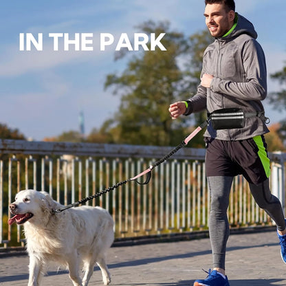 Hands Free Dog Leash with Pouch, Double Leash for Two Dogs, Retractable Dog Leashes with Double Padded Handles, for Running, Walking Accessories