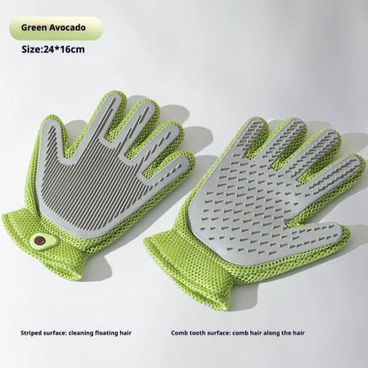2-in-1 Pet Grooming Gloves & Brushes