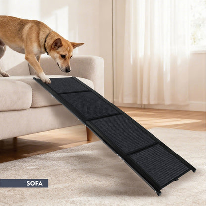Wide Portable Dog Ramps For Large Dogs With Non-Slip Rug Surface Dog Car Ramp For SUV Car  Truck, Folding Dog Ramp Up To 250LBS