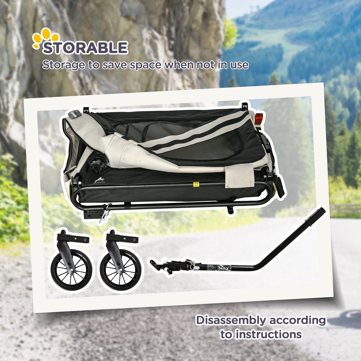 2-in-1 Pet Bike Trailer for Small Dogs