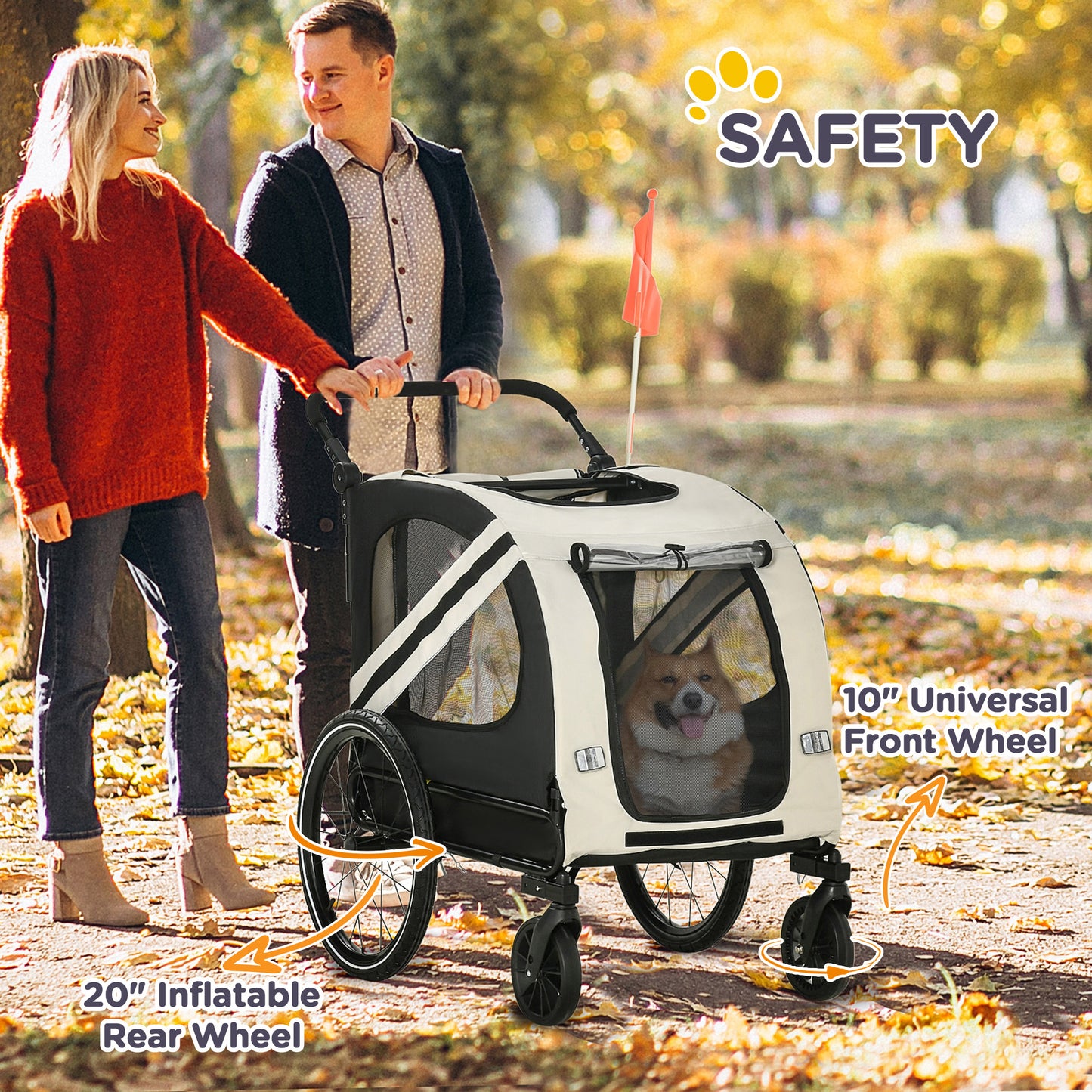 2-in-1 Pet Bike Trailer for Small Dogs